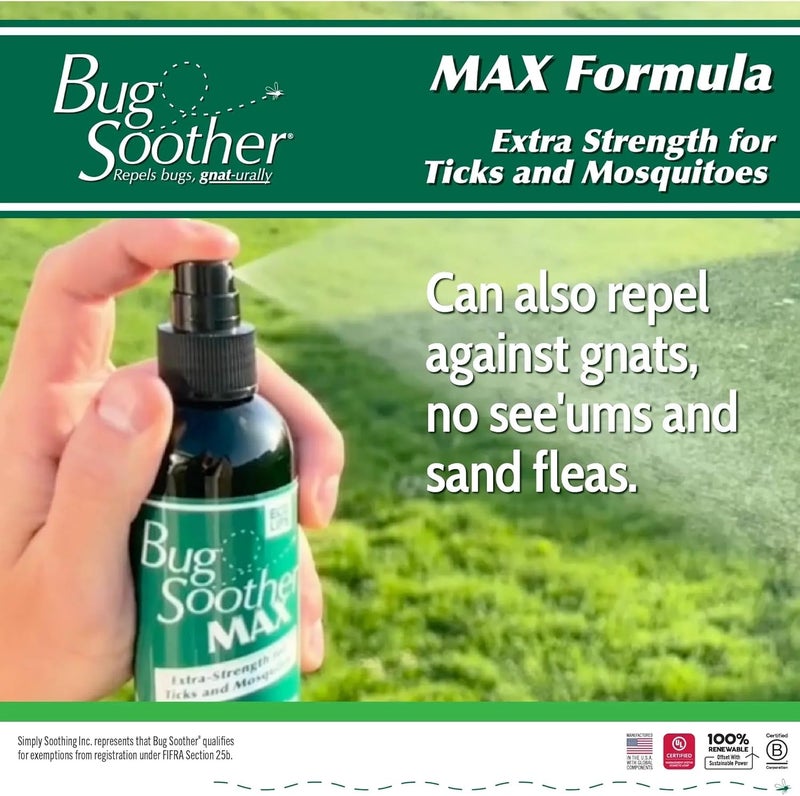 Bug Soother MAX Natural Mosquito & Tick Repellent & Deterrent Spray – Non-Toxic, Pet & Kid Safe, Essential Oil Based, Outdoor Protection for Camping, Hiking, Pets & Backyard (3 4 oz Spray Bottles) - Image 5
